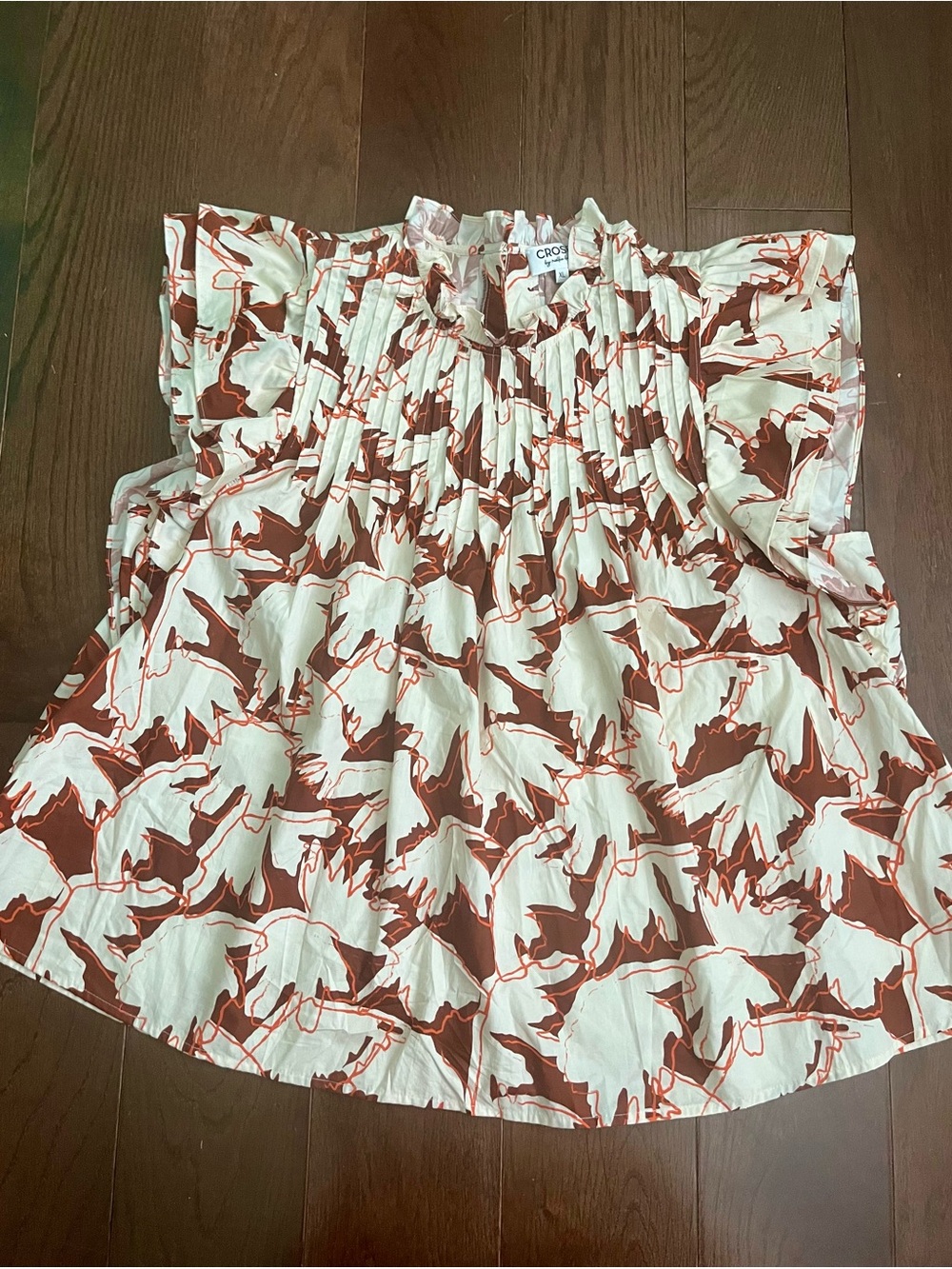 CROSBY by Mollie Burch Ruffled Floral Blouse in Cream, Rust, Blush